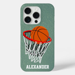 Coque iPhone 15 Pro Basket-ball et cerceau personnalisés