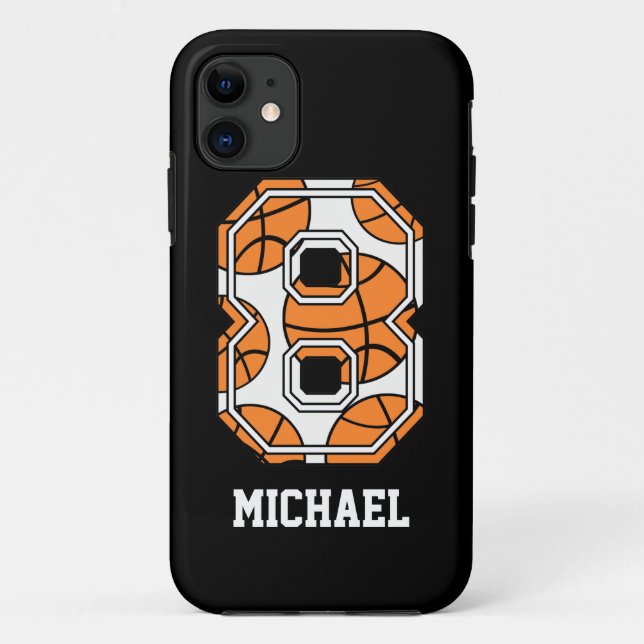Coques Case-Mate iPhone Basket-ball personnalisé numéro 8 (Dos)