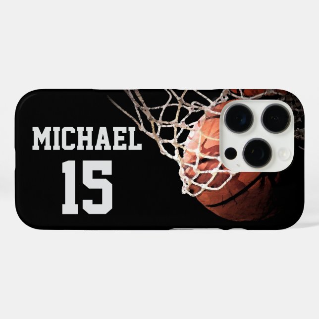 Coques Case-Mate iPhone Basket-ball Votre nom (Verso (horizontal))