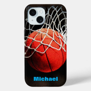 Coque Pour iPhone 15 Basket-ball Votre nom