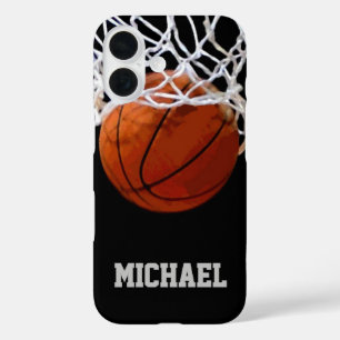 Coques iPhone 16 Basket-ball Votre nom