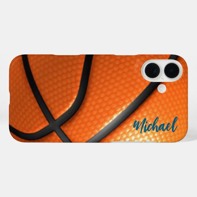 Coques Case-Mate iPhone Basket-ball Votre nom Informations personnelles (Verso (horizontal))