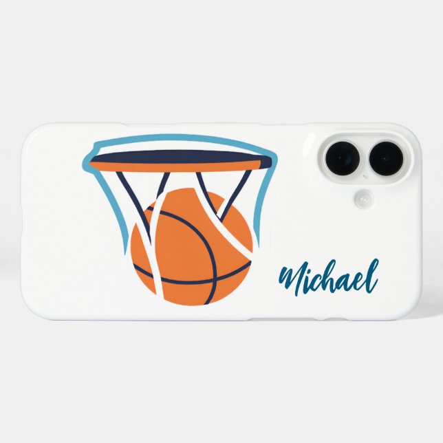 Coques Case-Mate iPhone Basket-ball Votre nom personnel (Verso (horizontal))