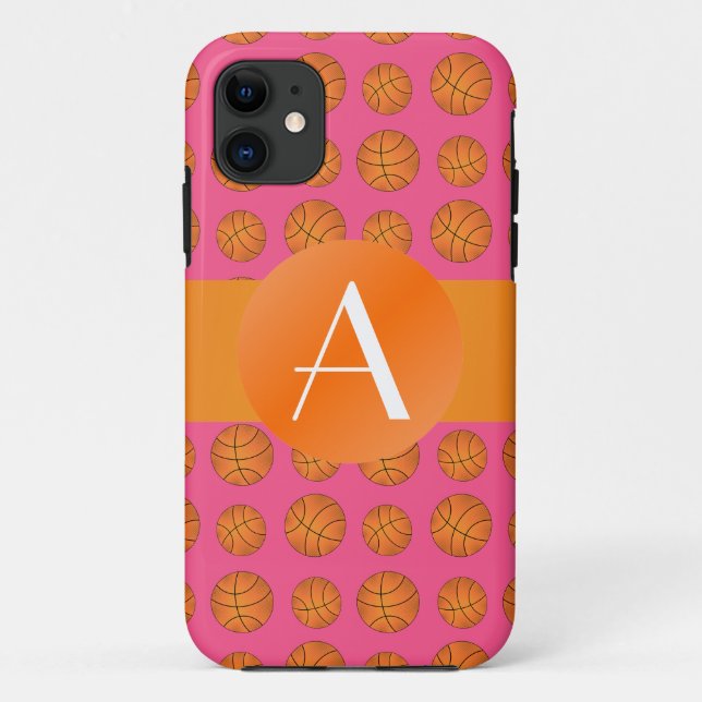Coques Case-Mate iPhone Basket rose monogramme (Dos)