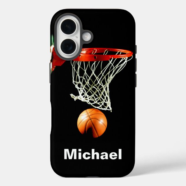 Coques Case-Mate iPhone Basketball Remplacez par votre nom (Verso)