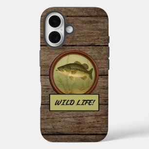 16 Basse à grande bouche coques iphone en bois foncé