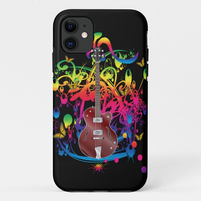 Coques Case-Mate iPhone Basse guitare couleur splash (Dos)