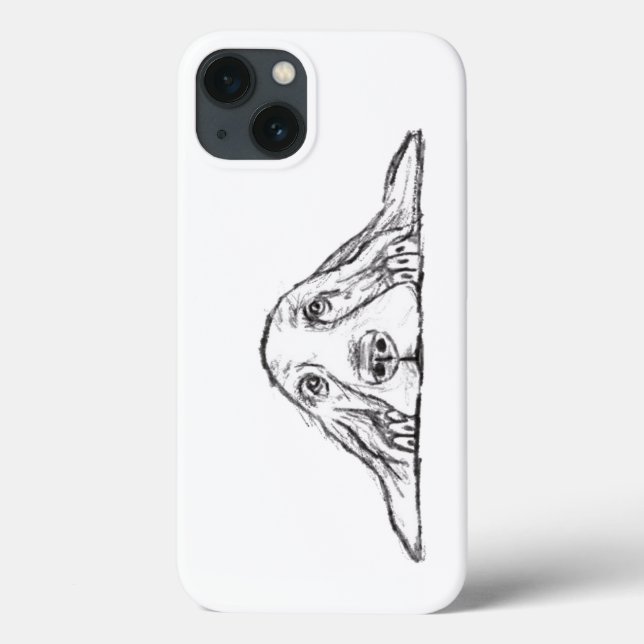 Coques Case-Mate iPhone basset hound noir blanc yeux de chiot simple  (Verso)