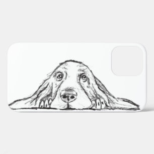 Case-Mate iPhone Case basset hound noir blanc yeux de chiot simple