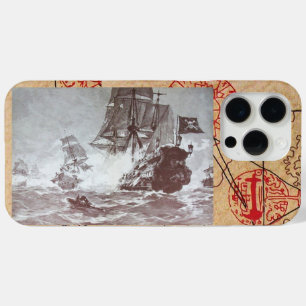 COQUE iPhone 15 PRO MAX BATAILLE DE BATEAU PIRATE / CARTES DE TRÉSOR PIRAT