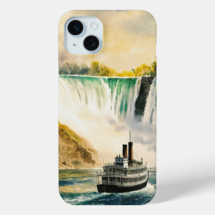 Coque iPhone 15 Mini Bateau à vapeur aux chutes Niagara