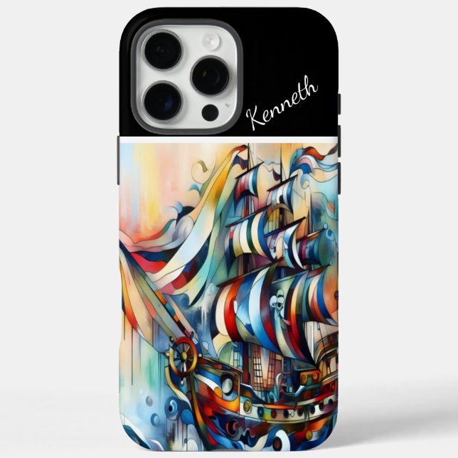 Coques Case-Mate iPhone Bateau Pirate Dans La Mer Stormy (Verso)