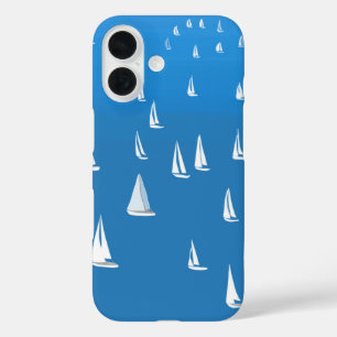 Coques iPhone 16 Bateaux à voile en mer bleu profond - Regatta Bate