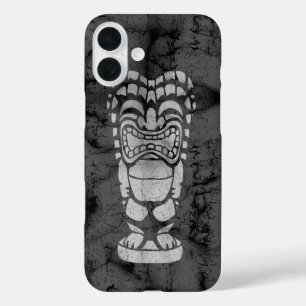 Coques iPhone 16 Plus Batik riant hawaïen de Tiki de plage de Makapuu