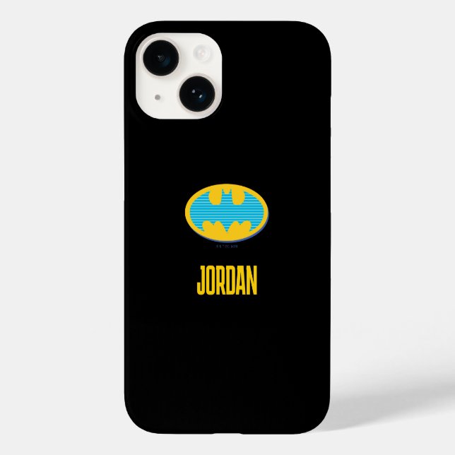 Coques Case-Mate iPhone Batman | Symbole Cyan Stripes (Verso)
