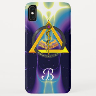 COQUE POUR iPhone XS MAX BÂTON D'ASCLEPIOS DENTISTE DENTISTERIE MONOGRAMME