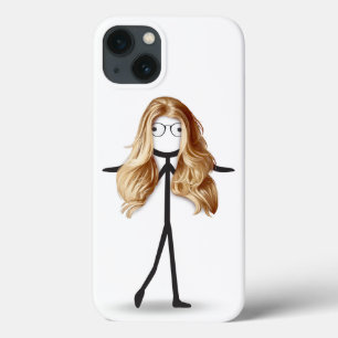 Case-Mate iPhone Case Bâton fille avec cheveux blonds et lunettes