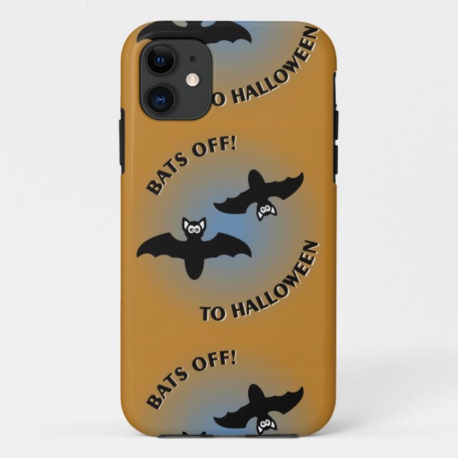Coques Case-Mate iPhone Bats d'Halloween bleu orange (Dos)