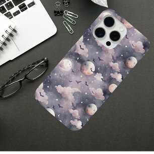 Coque iPhone 15 Pro Max Bats d'Halloween Motif de nuit Éffrayant