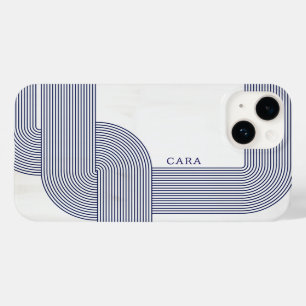 Coque Pour iPhone 14 Bauhaus bleu marine