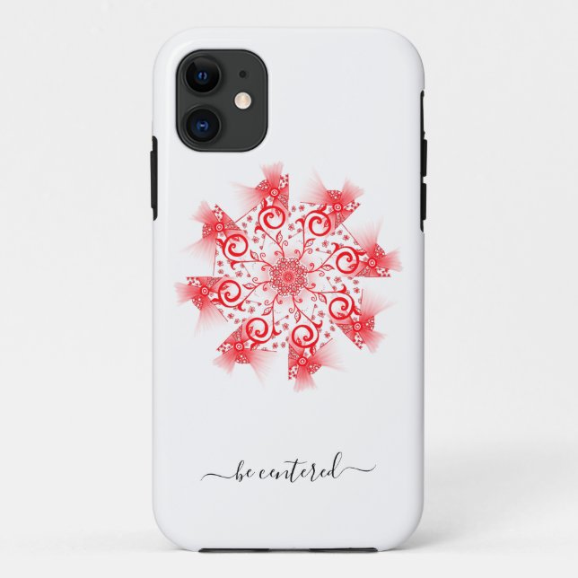 Coques Case-Mate iPhone Be centered red mandala fractal (Dos)