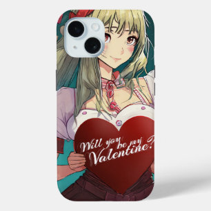 Coque Pour iPhone 15 Be My Valentine in Manga Style 33893