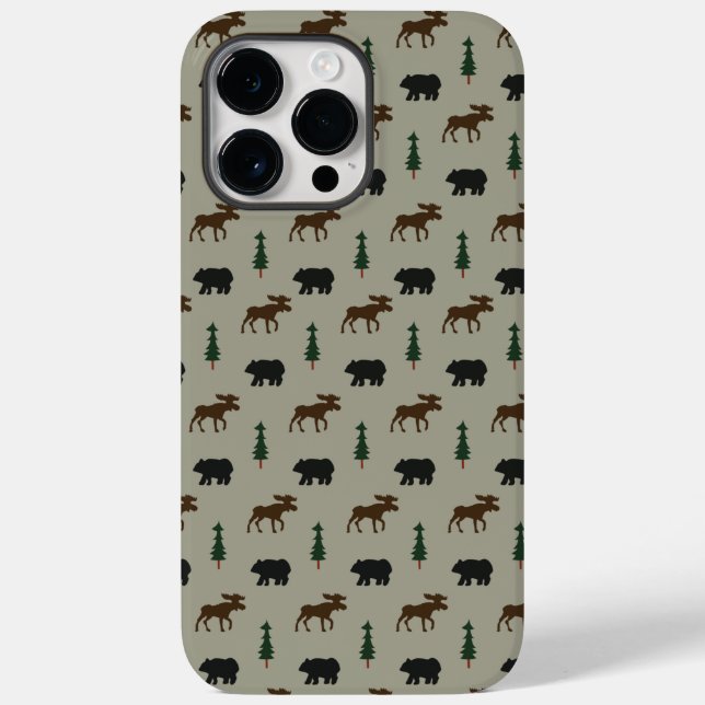 Coques Case-Mate iPhone Bear Moose Pine Tree Lodge Cabine (Verso)