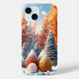 Coque Pour iPhone 15 Beau arbre d'automne en hiver