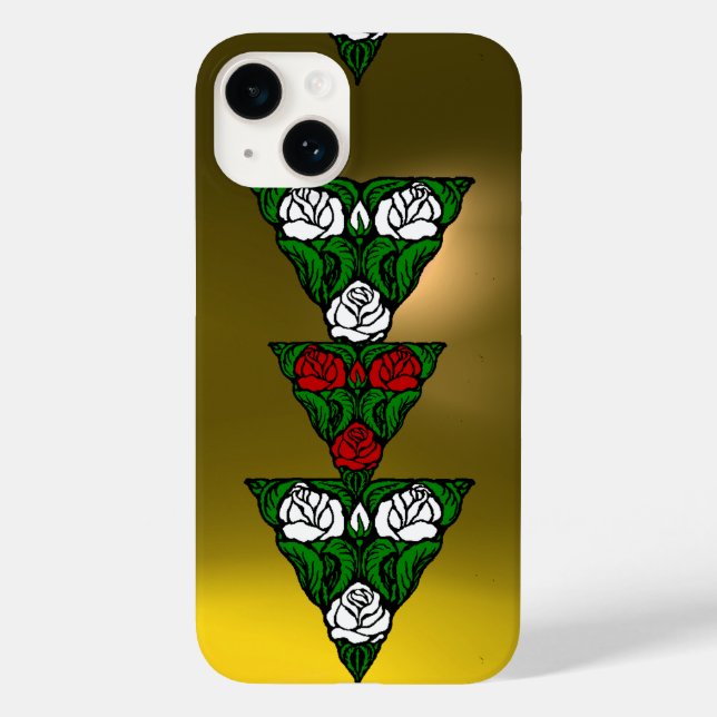 COQUES Case-Mate iPhone BEAU ART NOUVEAU ROSE ROUGE BLANC TRIANGLE (Verso)