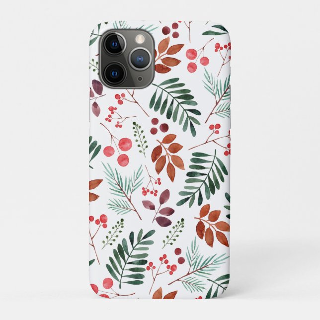 Coques Case-Mate iPhone Beau Berry et Branches Aquarelle hiver   (Dos)