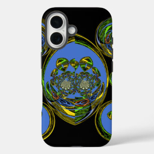 Coques iPhone 16 beau bleu rétro extraordinaire