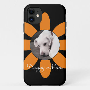 Case-Mate iPhone Case Beau cadre de fleurs orange mignonne Chien chiot n