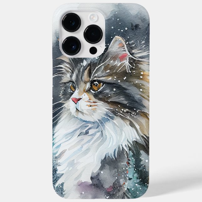 COQUES Case-Mate iPhone BEAU COULEUR D'EAU CHAT FORÊT NORVÉGIEN (Verso)