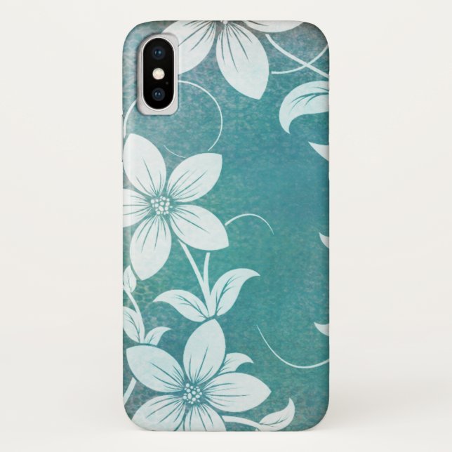 Coques Case-Mate iPhone Beau design Turquoise et blanc (Dos)