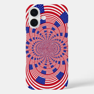 Coques iPhone 16 Beau drapeau américain Extraordinaire Kaleidoscope