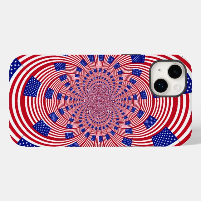 Coques Case-Mate iPhone Beau drapeau américain Extraordinaire Kaleidoscope (Verso (horizontal))