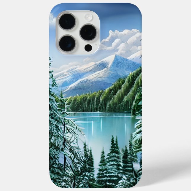 Coques Case-Mate iPhone Beau Hiver Sky Mountain Lake (Verso)