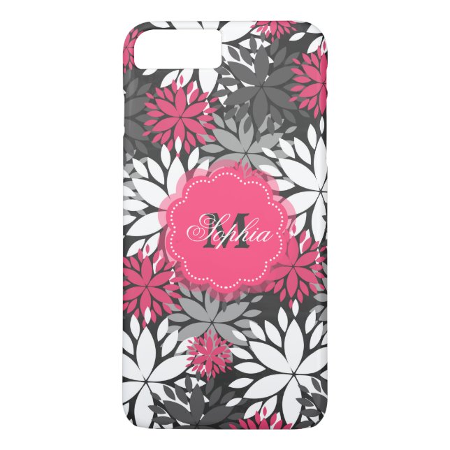 Coques Case-Mate iPhone Beau modèle floral monogramme girly tendance (Dos)