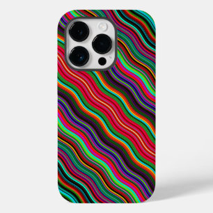 Coque Pour iPhone 14 Pro Beau Motif coloré Wavy Stripe