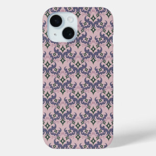 Coque Pour iPhone 15 Beau motif ethnique de Damas pointillisme