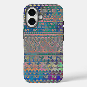 Coques iPhone 16 Beau Motif géométrique Aztec coloré