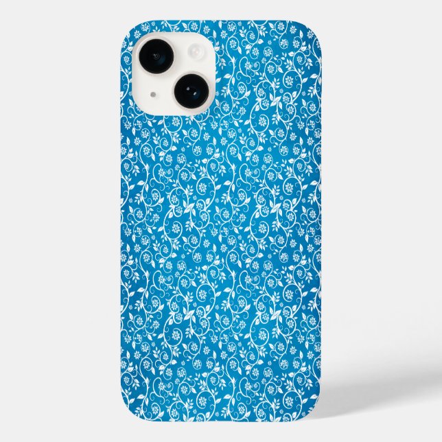 Coques Case-Mate iPhone Beau Motif géométrique bleu (Verso)