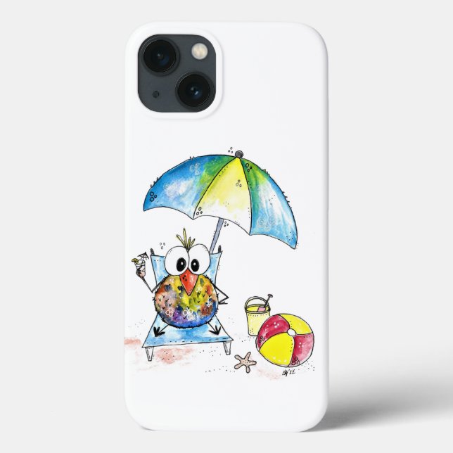 Coques Case-Mate iPhone Beau Oiseau Whimsical sur la plage (Verso)