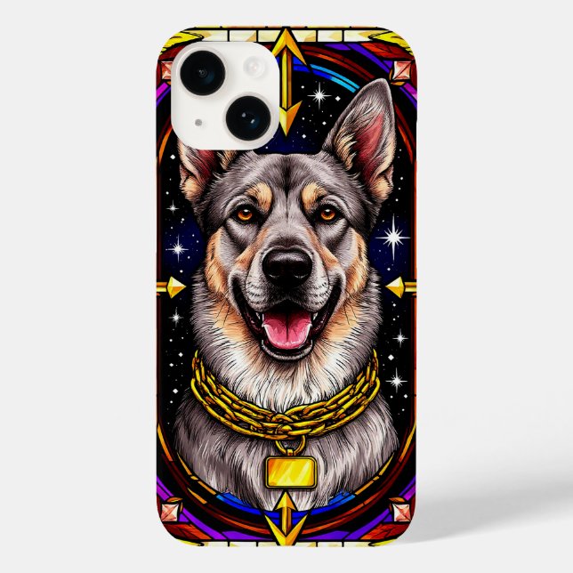 Coques Case-Mate iPhone Beau Portrait de Chien en Verre Tiré (Verso)