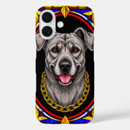 Coques iPhone 16 Beau Portrait de Chien en Verre Tiré