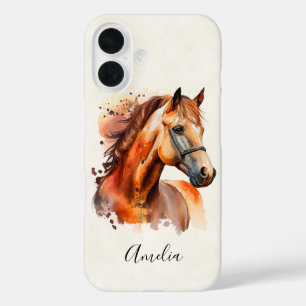 Coques iPhone 16 Beau Sorrel Horse Portrait