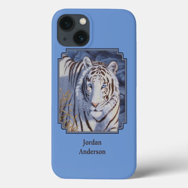 Coques Case-Mate iPhone Beau tigre blanc aux yeux bleu cristal (Verso)