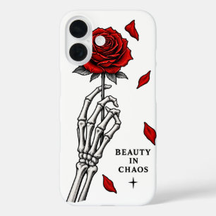 Coques iPhone 16 Beauté dans l'Art de la Rose Gothique Chaos