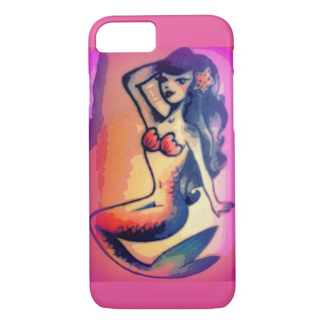 Coques Case-Mate iPhone beauté de sirène aux cheveux foncés (Dos)