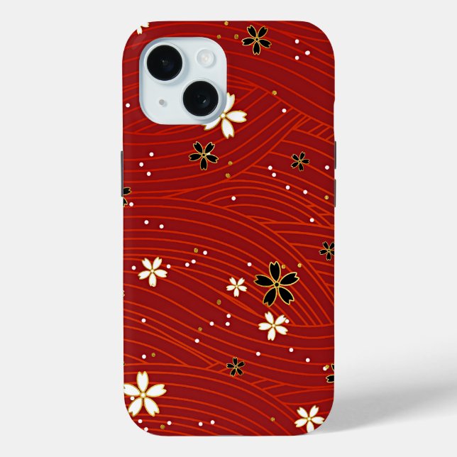 Coques Case-Mate iPhone Beauté rouge, décoration florale, (Verso)